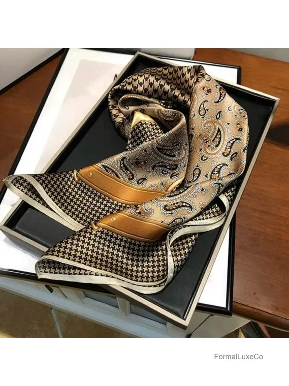 100% Mulberry Silk Square Scarf 25.6
